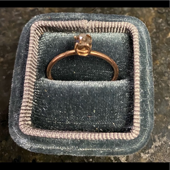 Round Rose Cut Chocolate Natural Diamond Ring by Jewelluxe - Picture 2 of 10